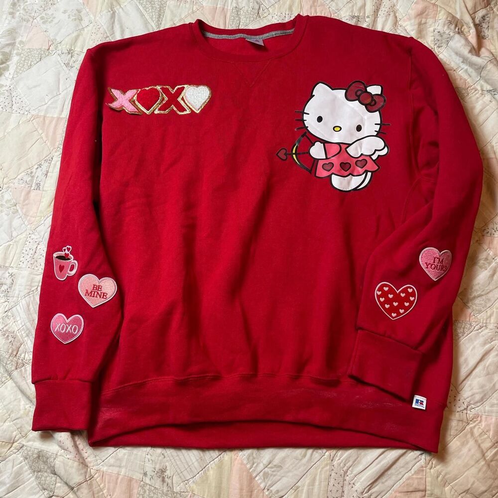 Russell Athletic Hello Kitty Patchwork Red Valent… - image 1